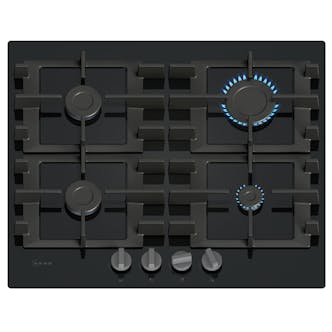 Neff T26NKP4S0 N50 60cm 4 Burner Gas Hob in Black Glass High Speed Bur
