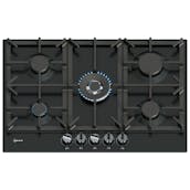 Neff T27CIQ8S0 N70 75cm 5 Burner Gas Hob in Black Cast Iron Supports W