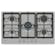 Neff T27GKQ8N0 N50 75cm 5 Burner Gas Hob in Stainless Steel Wok Burner