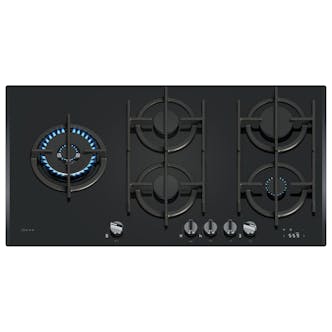 Neff T29RHS4S0 N90 90cm 5 Burner Gas Hob in Black Glass Cast Iron Supp