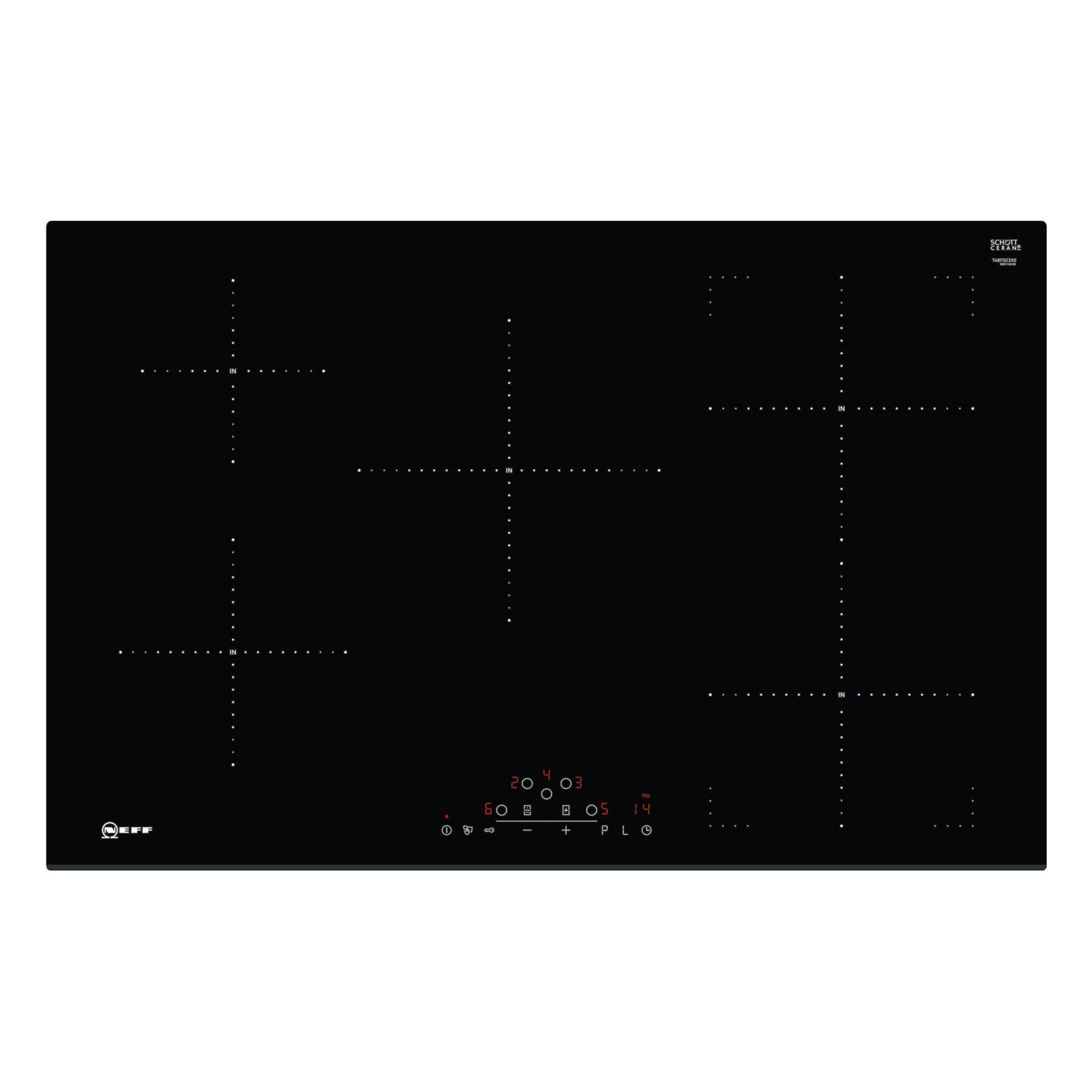 Neff T48FD23X0 BuiltIn 80cm Extra Wide Induction Hob in Black Glass