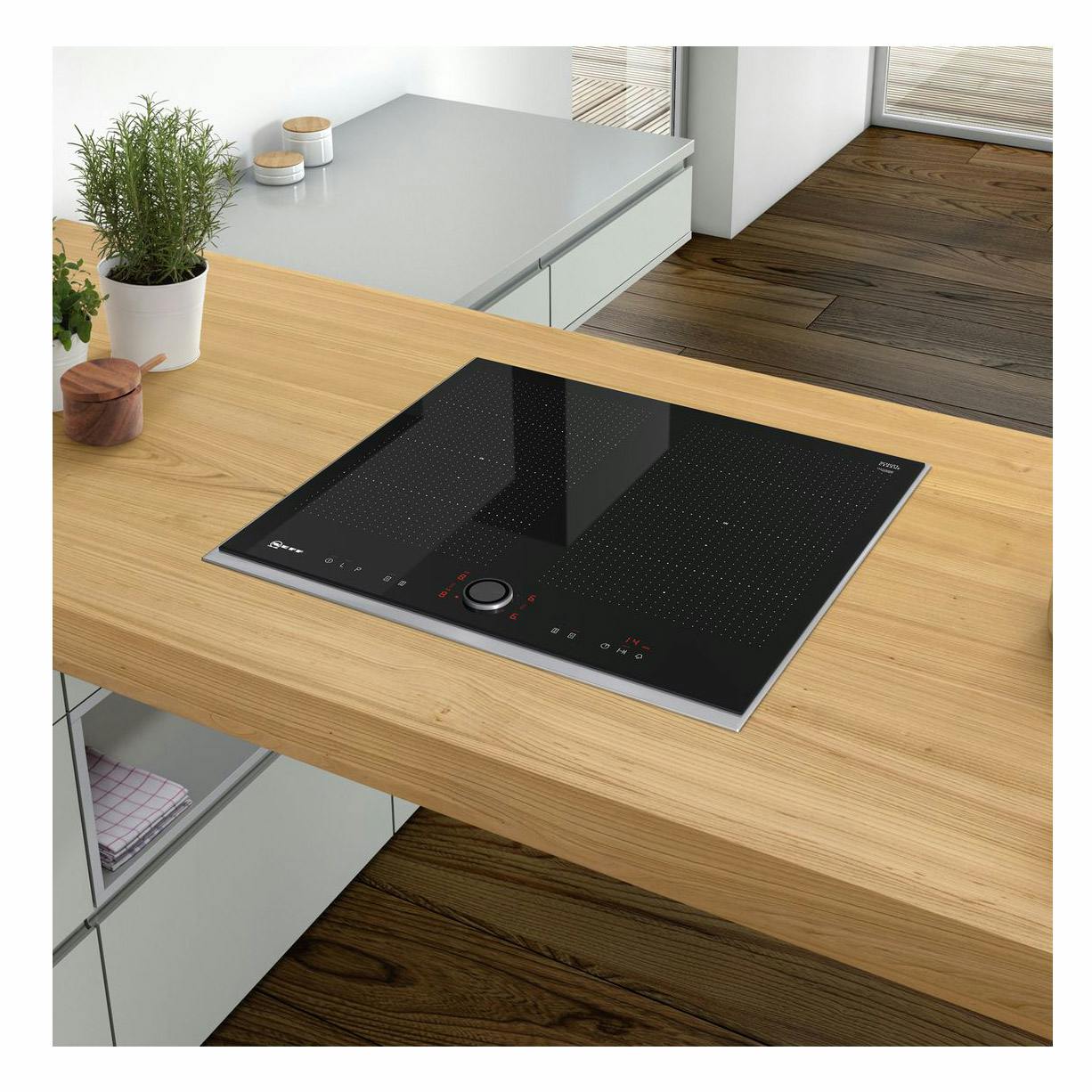 Neff T56TT60N0 Built-In 60cm FlexInduction Hob in Black Glass