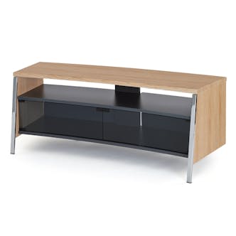 Off The Wall TAN-1300LW 1300mm Wide Curved TV Cabinet in Light Wood Oak