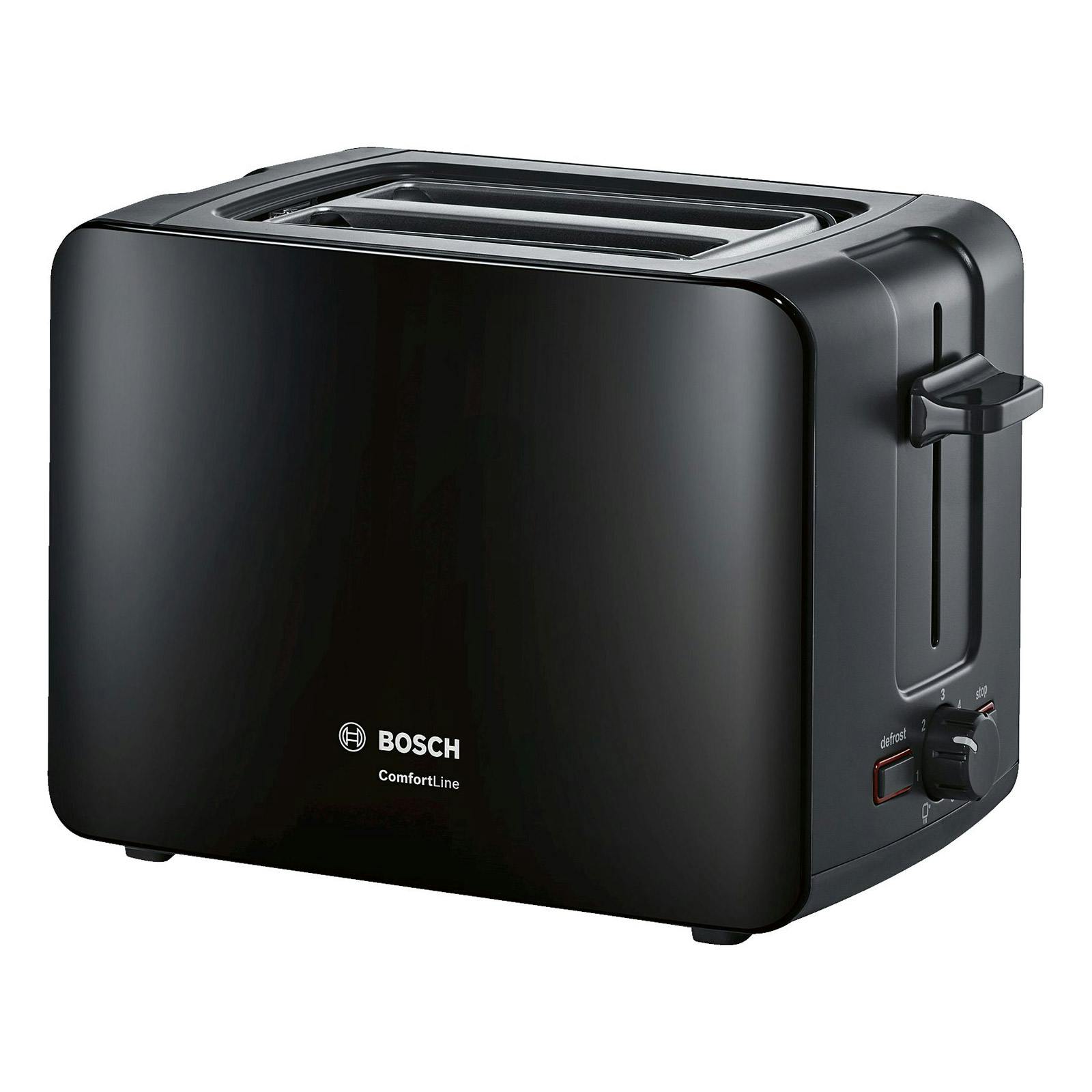 Bosch TAT6A113GB ComfortLine Compact 2 Slice Toaster Black