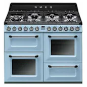 Smeg TR4110AZ 110cm Victoria Dual Fuel Range Cooker in Pastel Blue wi