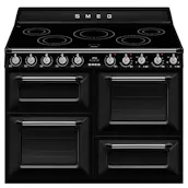 Smeg TR4110IBL2 110cm Victoria Induction Range Cooker in Black with Cir