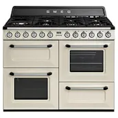 Smeg TR4110P1 110cm Wide Victoria Dual Fuel Range Cooker in Cream wit