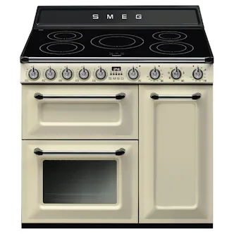 Smeg TR93IP2 90cm Victoria Induction Range Cooker in Cream with Circ