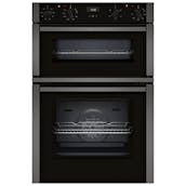 Neff U1ACE2AG3B N50 88cm Built In Electric Double Oven in Black with Gr