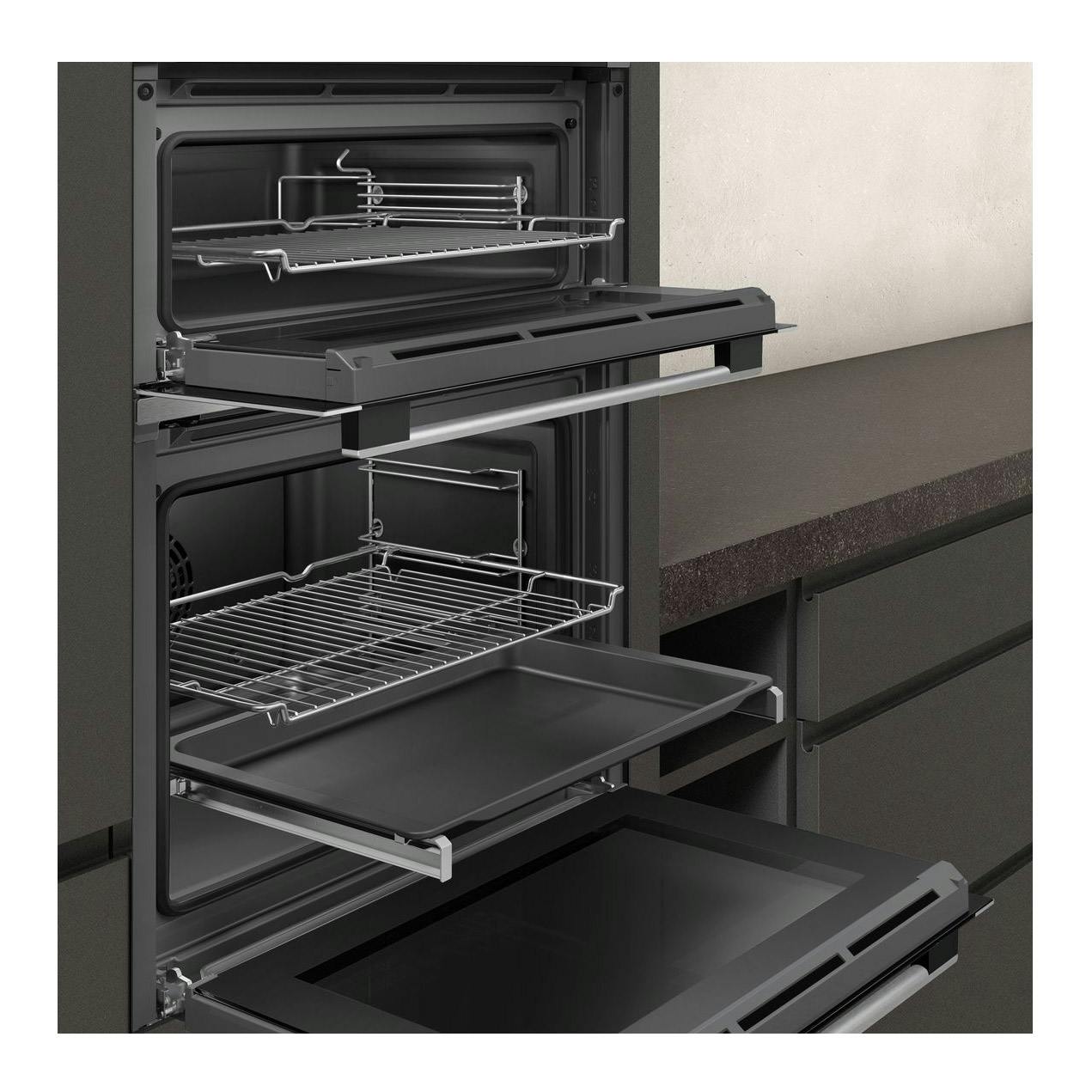 Neff U1ACE5HN0B Built-In CircoTherm Plus Double Oven in Black/St/Steel