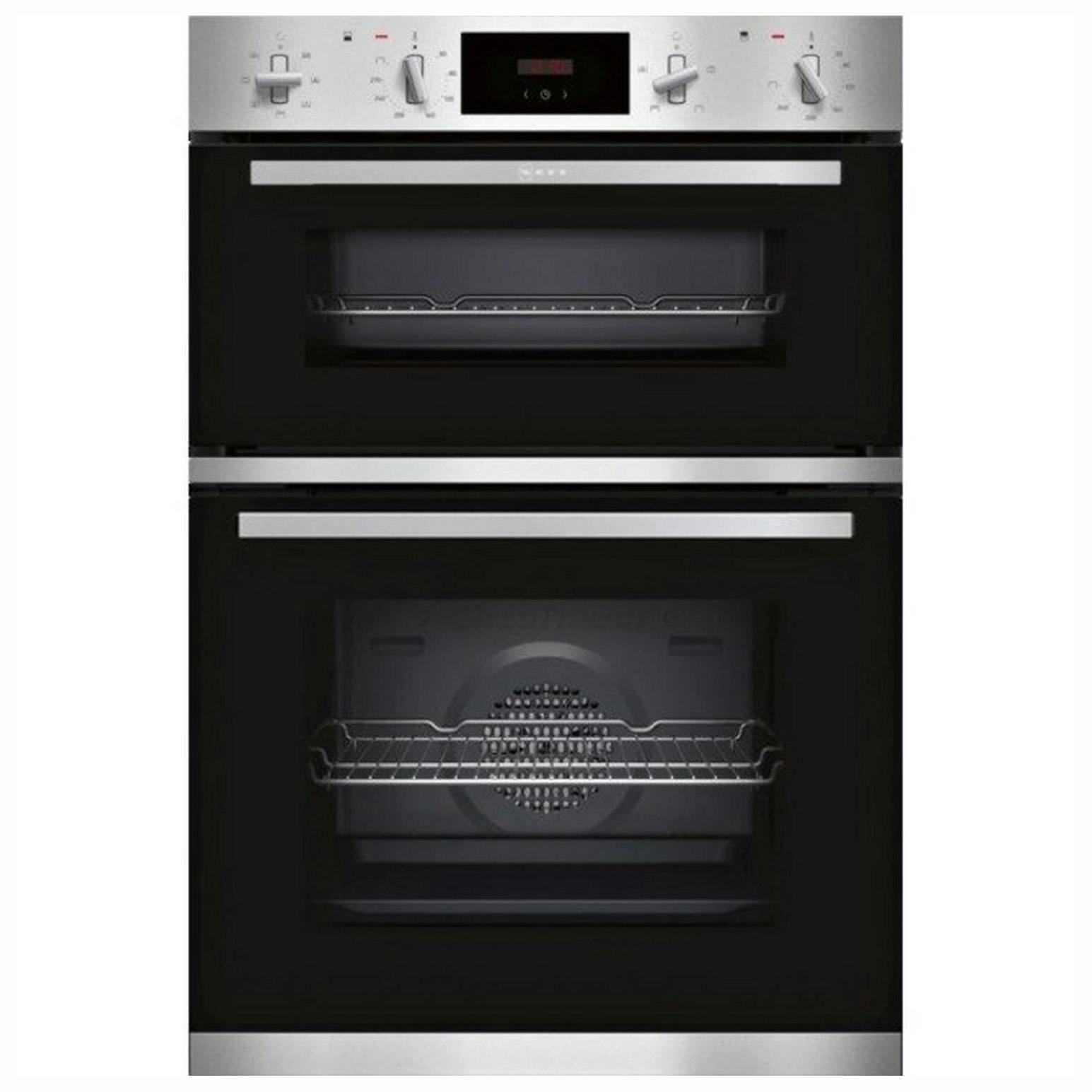 Neff U1GCC0AN0B 60cm Built In Electric Double Oven in Black and Steel