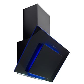 Culina UBHHH60BK 60cm Angled Chimney Hood in Black Glass Touch Controls