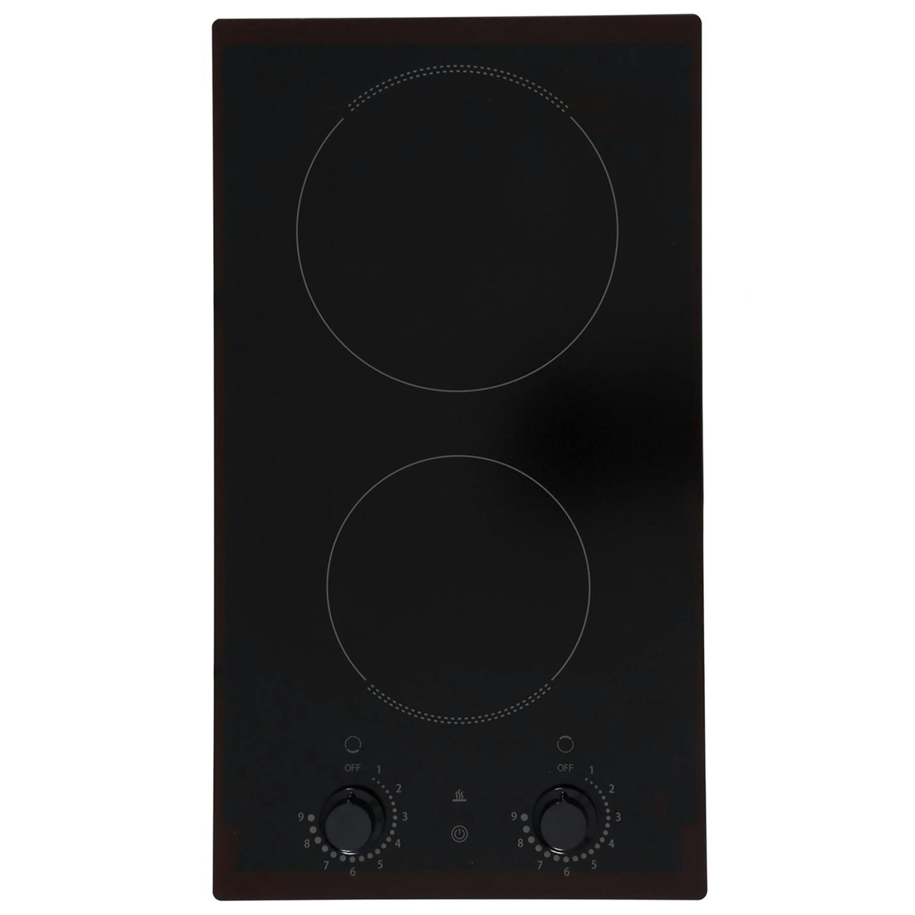 Culina Ubkcc30bv 30cm 2 Zone Ceramic Domino Hob In Black Glass 4473