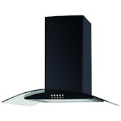Culina UBSCG60BK 60cm Curved Glass Chimney Hood in Black 3 Speed Fan