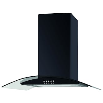 Culina UBSCG60BK 60cm Curved Glass Chimney Hood in Black 3 Speed Fan