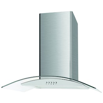 Culina UBSCG60SS 60cm Curved Glass Chimney Hood in Stainless Steel 3 Spe