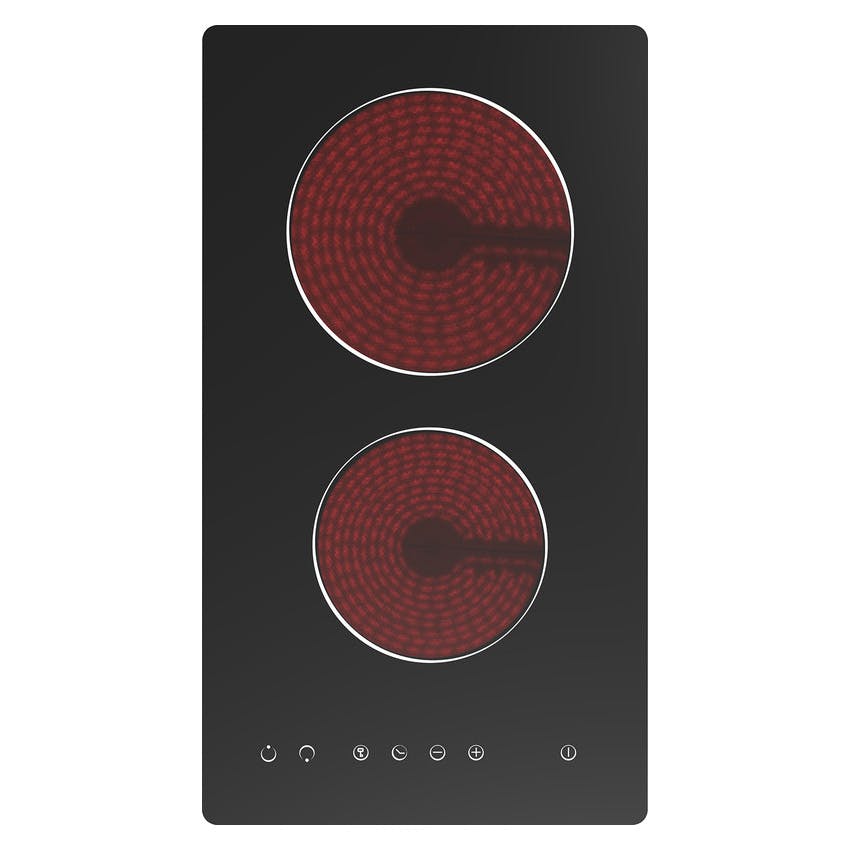 Culina UBTC30FLC 30cm 2 Zone Domino Ceramic Hob in Black Glass