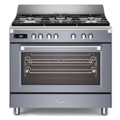 DeLonghi BS965MXS 90cm Wide Bassano Dual Fuel Range Cooker in Slate Grey