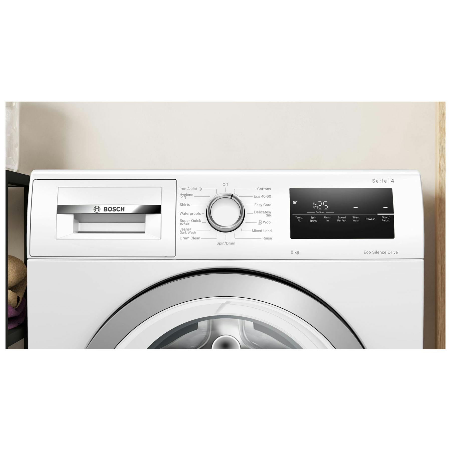 Bosch WAN28258GB Series 4 8kg 1400 Spin Washing Machine In White A ...