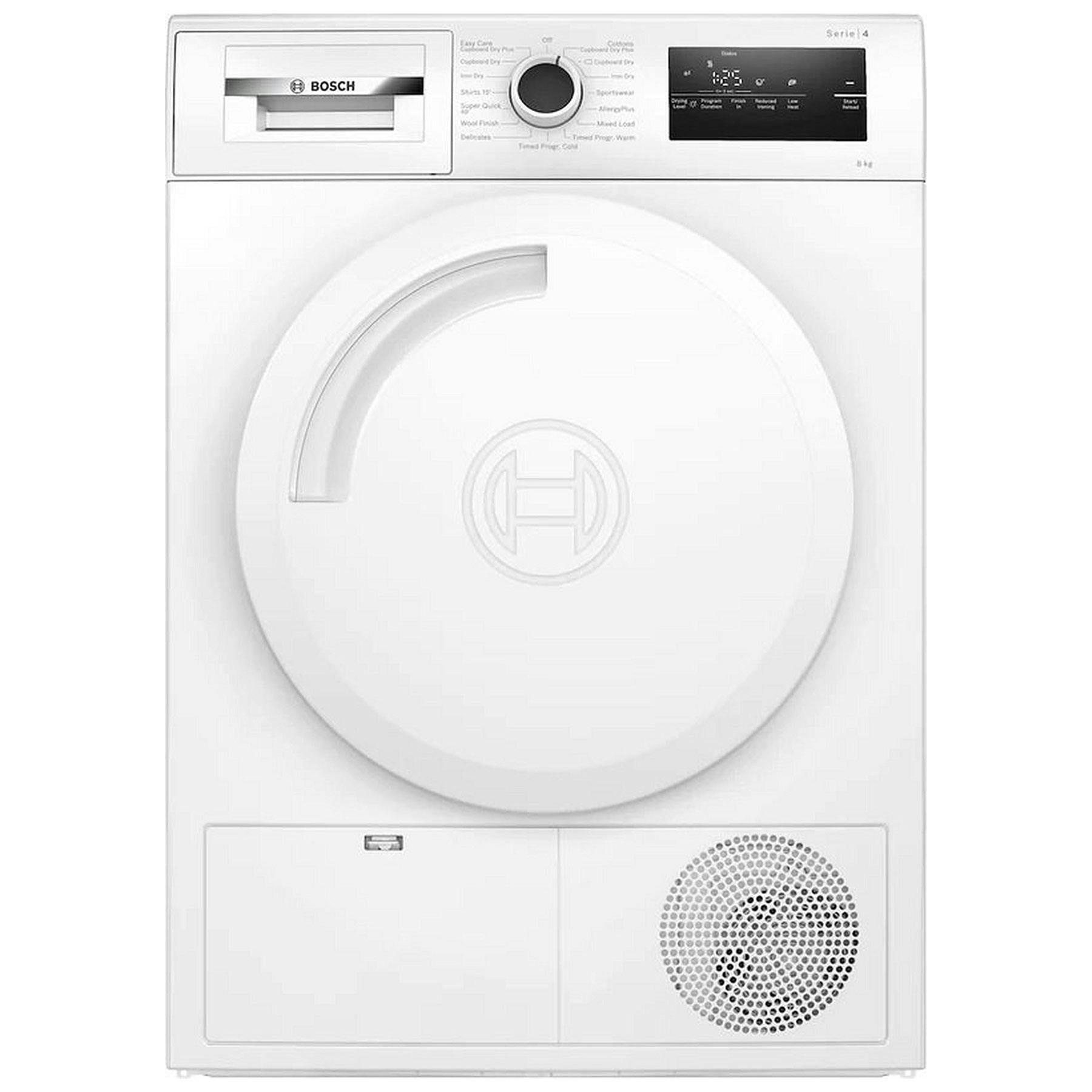 Bosch WTN83202GB Series 4 8kg Condenser Dryer In White B Rated Sensor