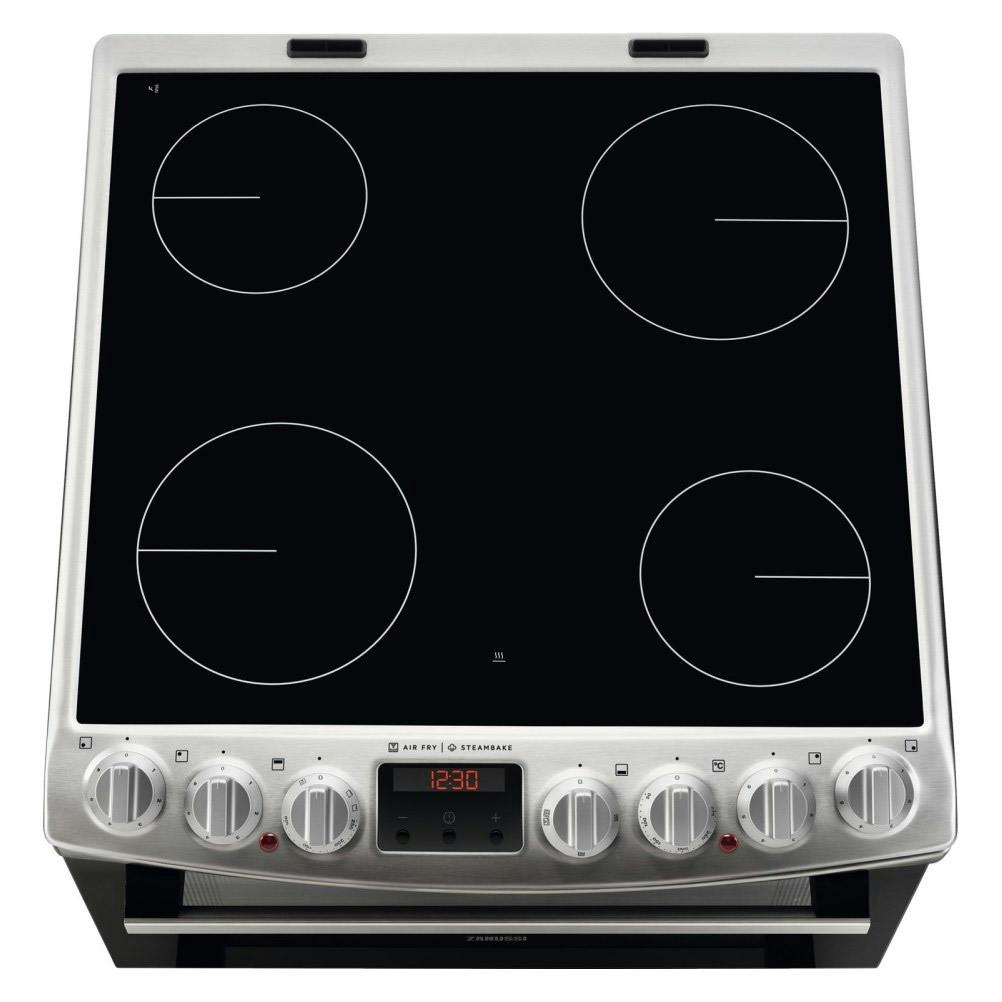 Zanussi ZCV69360XA 60cm Electric Cooker in St/Steel, Double Oven, Ceramic