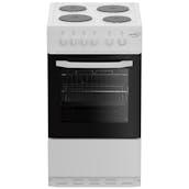 Zenith ZE503W 50cm Single Oven Electric Cooker in White Solid Plate