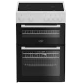 Zenith ZET605W 60cm Twin Cavity Electric Cooker in White Ceramic Hob 6